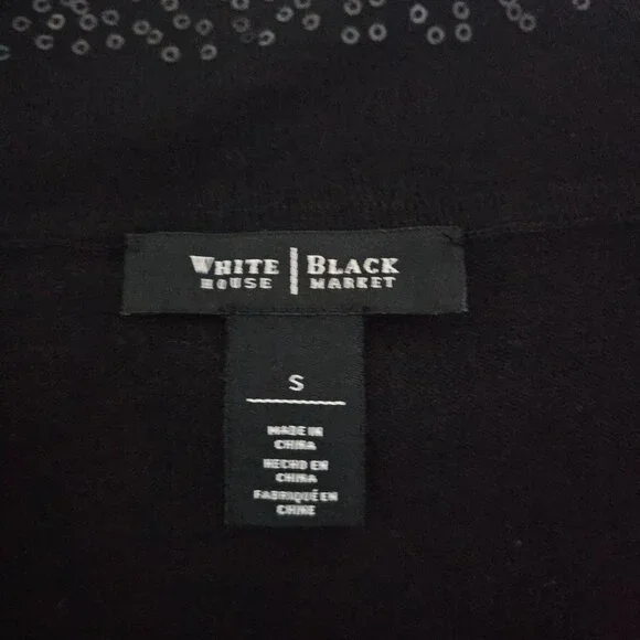 White House Black Market Cashmere Blend Sparkly Off-Shoulder Pullover Sweater S - Picture 5 of 11